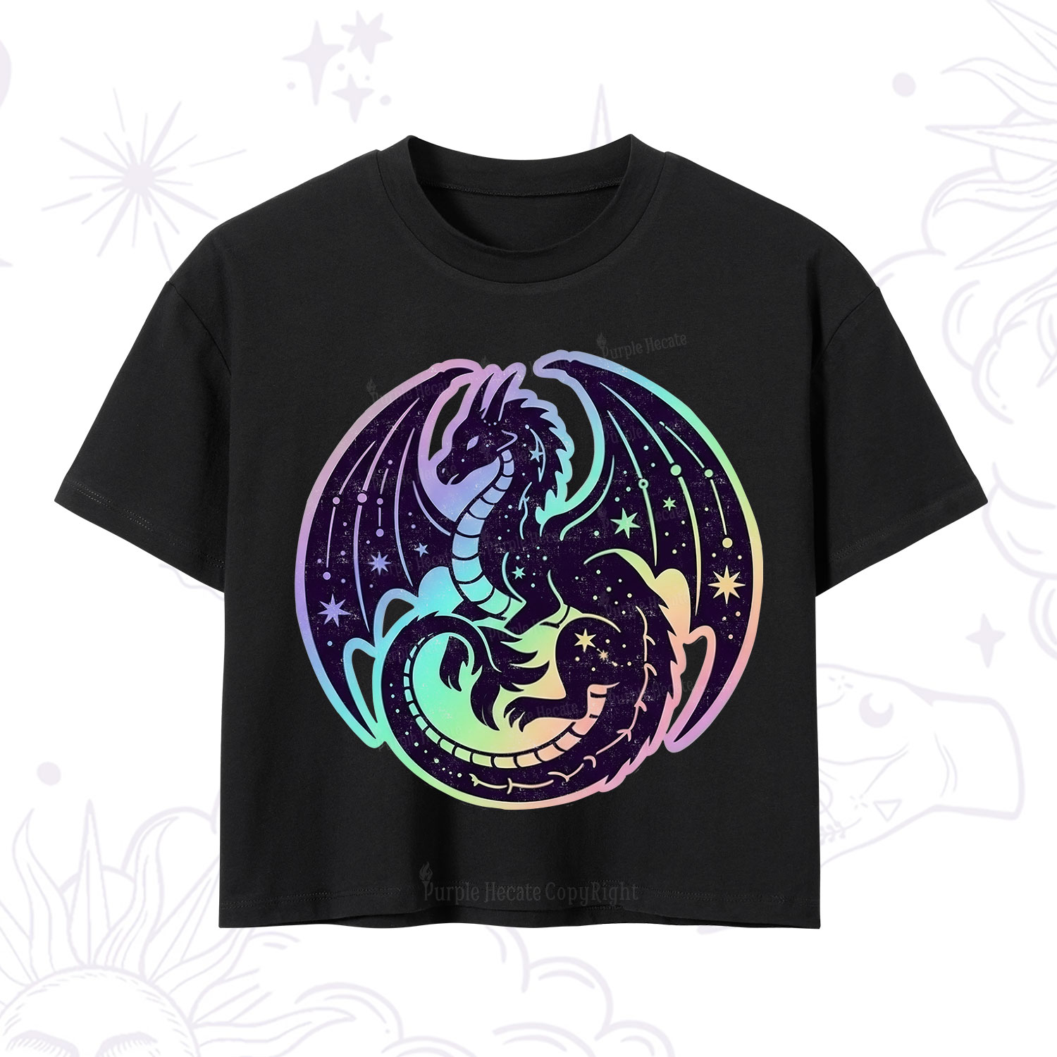 Purplehecate Cosmic Dragon Crop T-Shirt