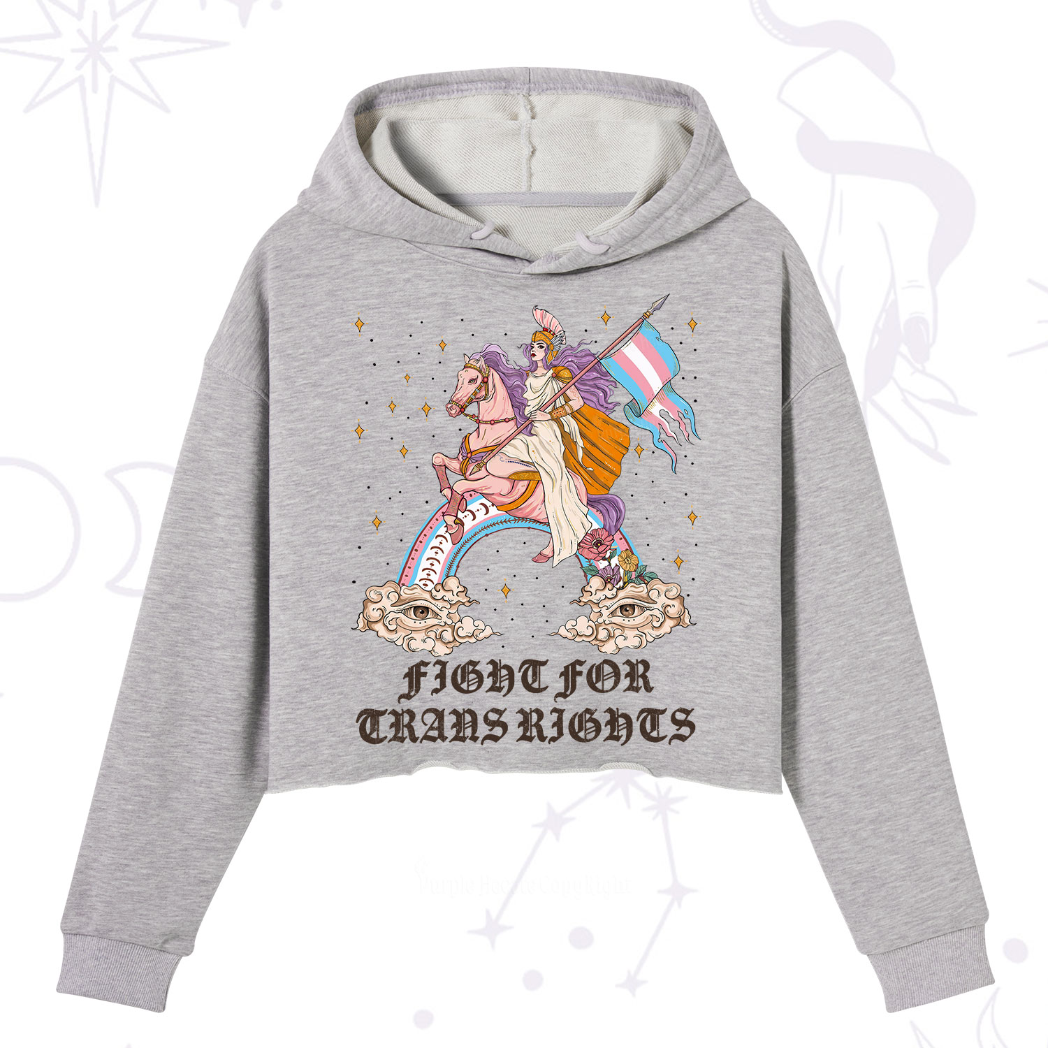 Purplehecate Fight for Trans Rights Knight Crop Hoodie