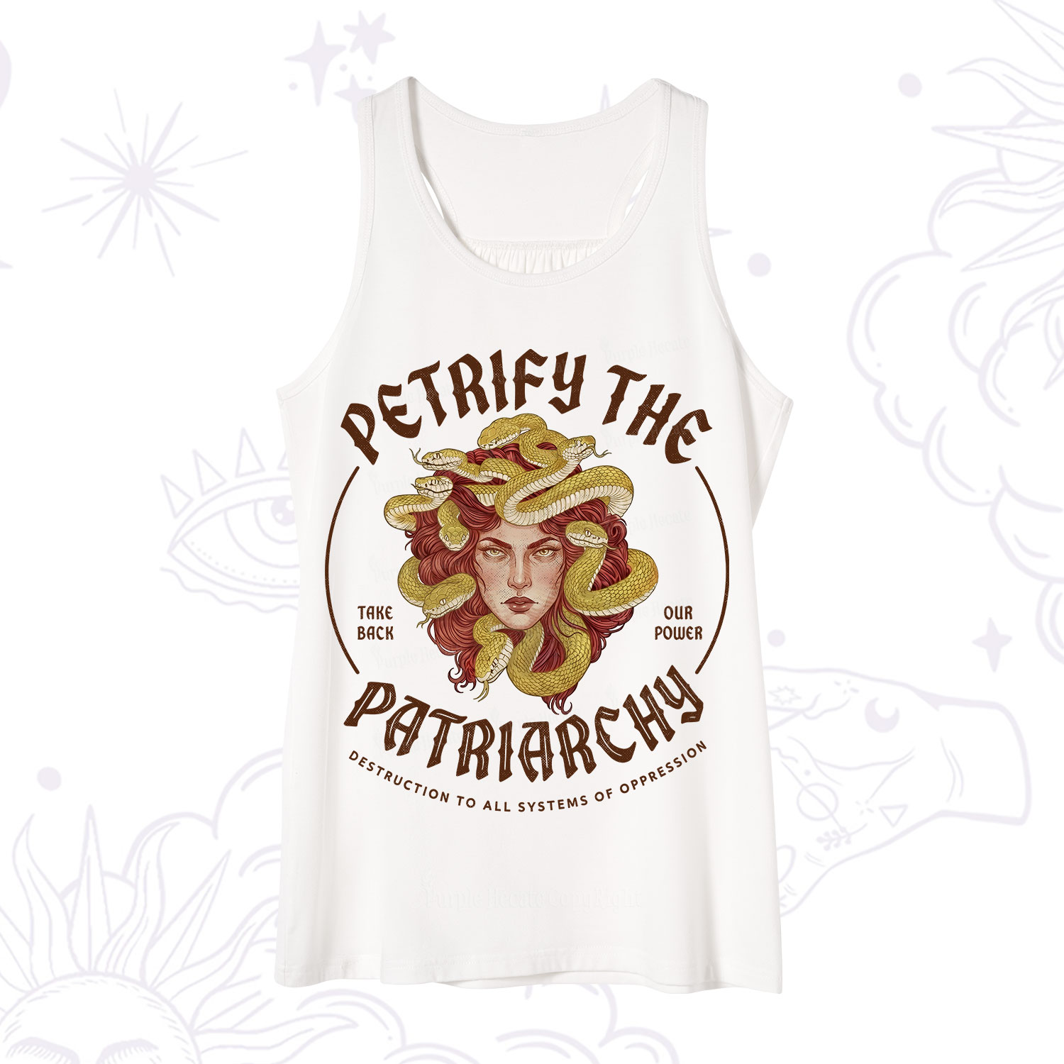 Purplehecate Petrify Patriarchy Medusa Tank