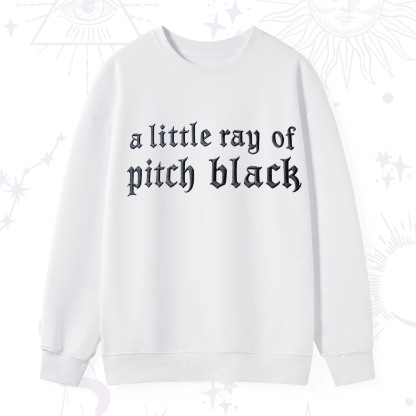 Purplehecate A Little ray of Pitch Black Embroidered Sweatshirt
