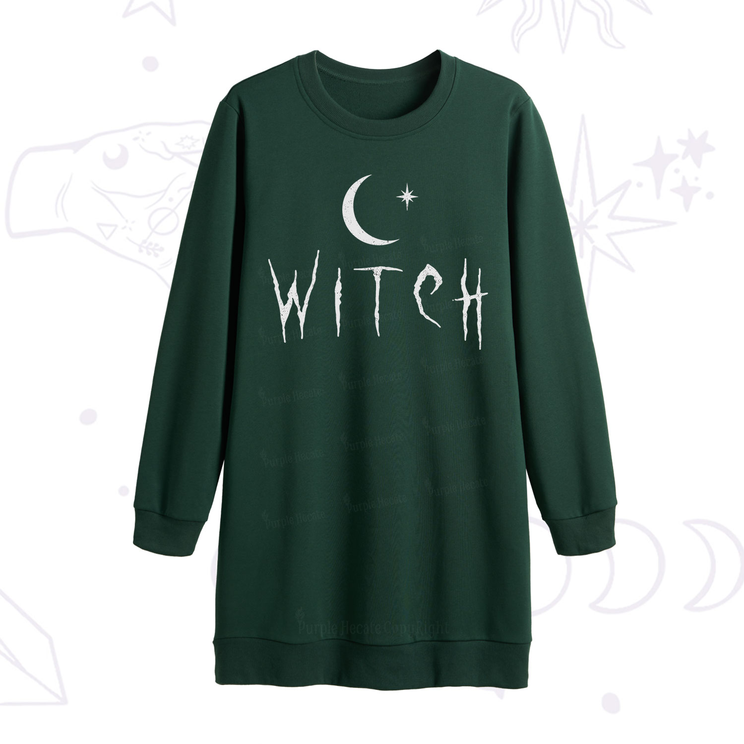 Purplehecate Witchy Moon Sweatshirt Dress