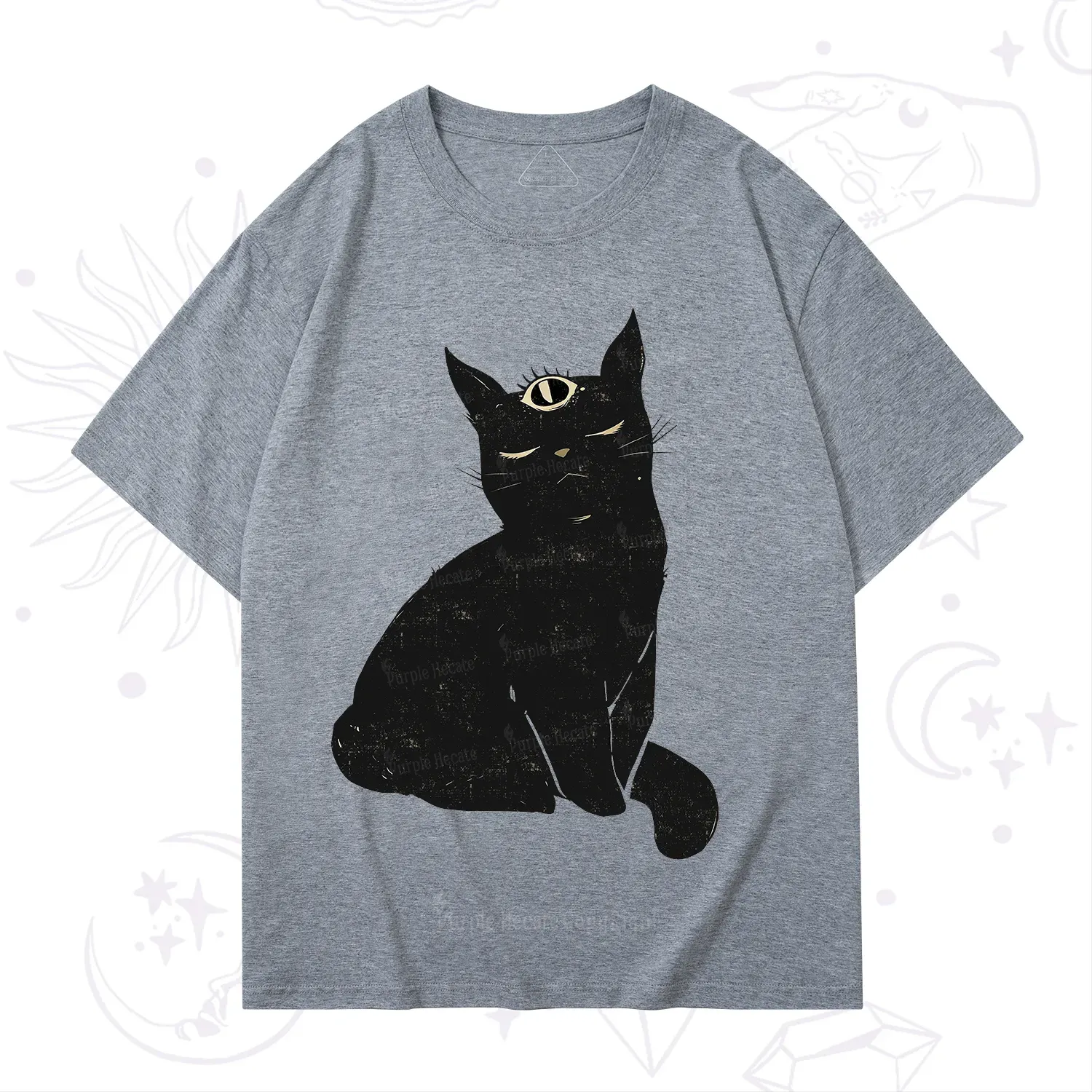 Purplehecate Third Eye Black Cat T-Shirt