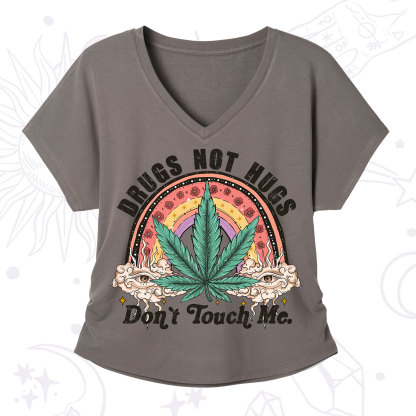 Purplehecate Drugs Not Hugs V-Neck T-Shirt