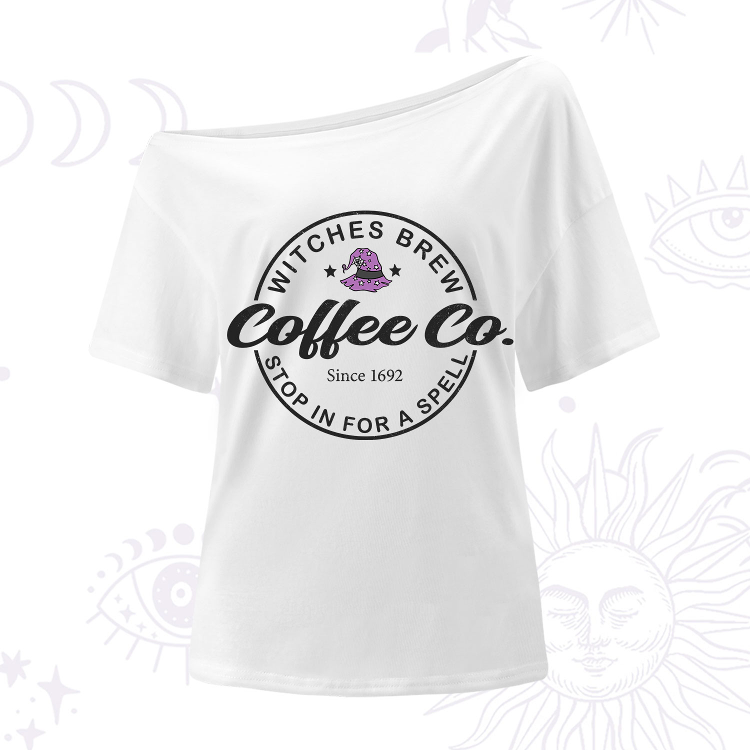Purplehecate Witches Brew Coffee Co One Shoulder T-Shirt
