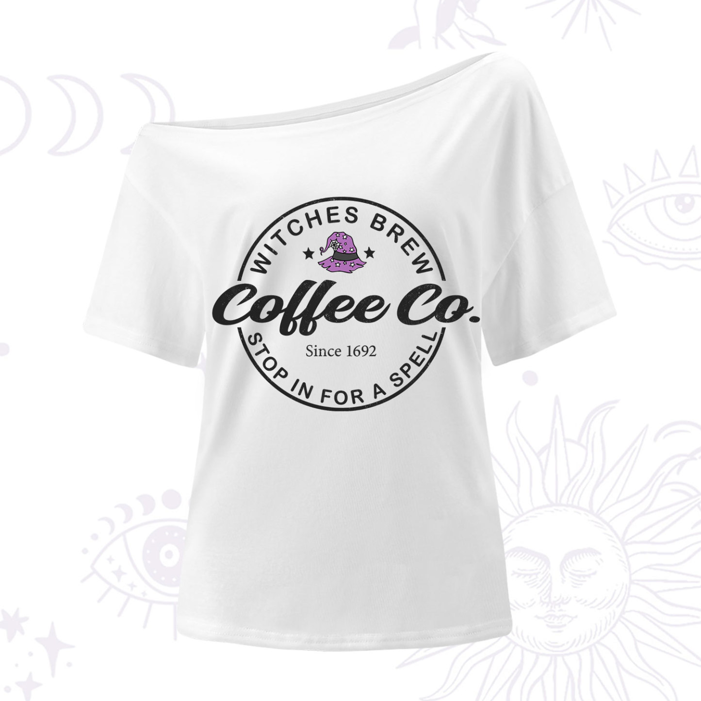 Purplehecate Witches Brew Coffee Co One Shoulder T-Shirt