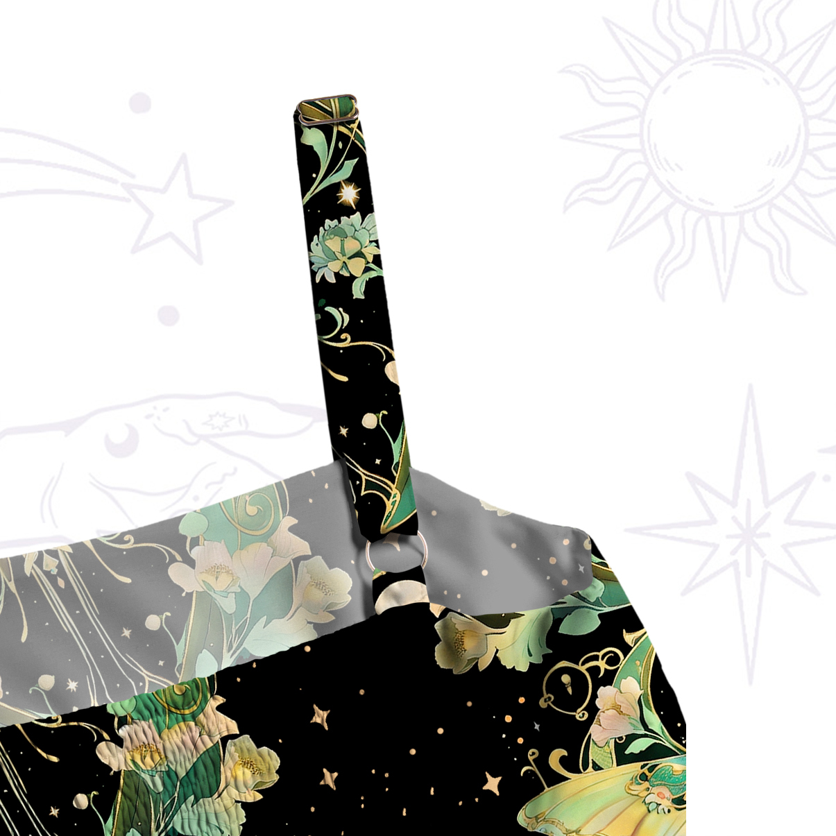 Purplehecate Moon Moth Rave Wide Straps Maxi Dress