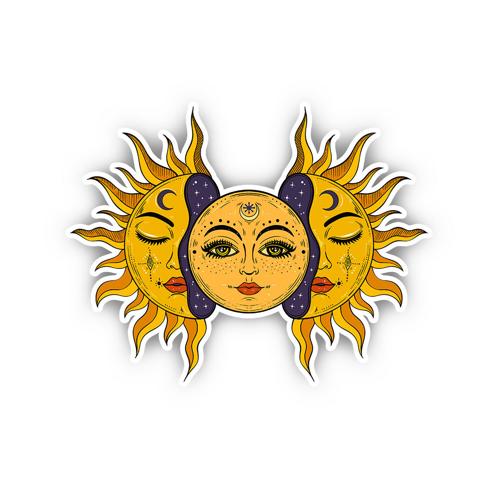 Purplehecate Celestial Twin Suns Sticker