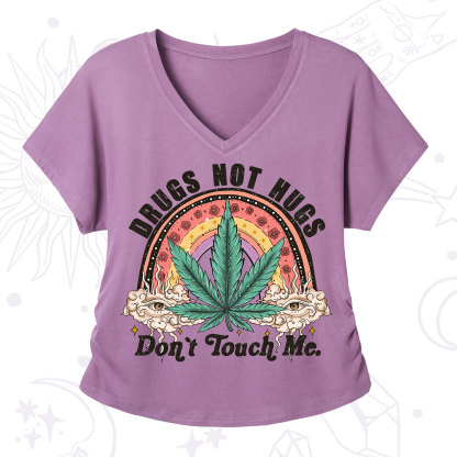 Purplehecate Drugs Not Hugs V-Neck T-Shirt