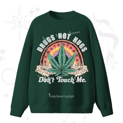 Purplehecate Drugs Not Hugs Fuzzy Ugly Sweater
