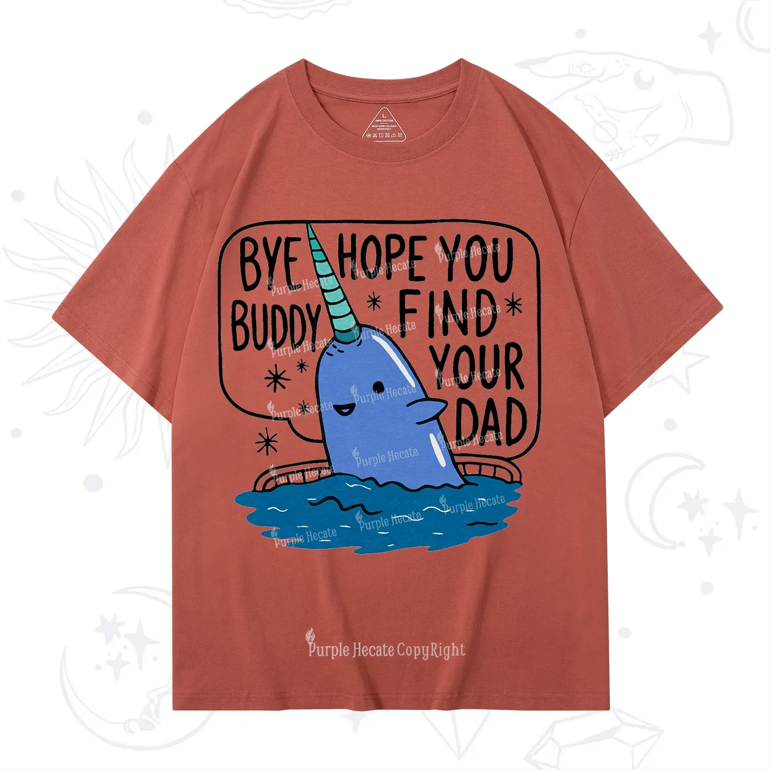 Purplehecate Good Luck Buddy Whale Christmas T-Shirt