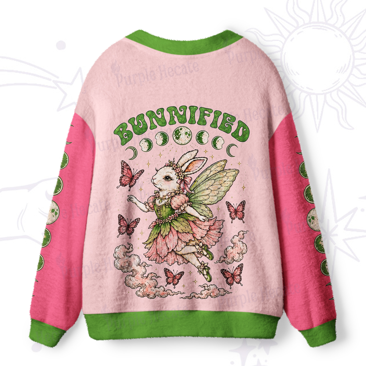 Purplehecate Bunnified Fairy Bunny Ugly Cardigan Sweaters