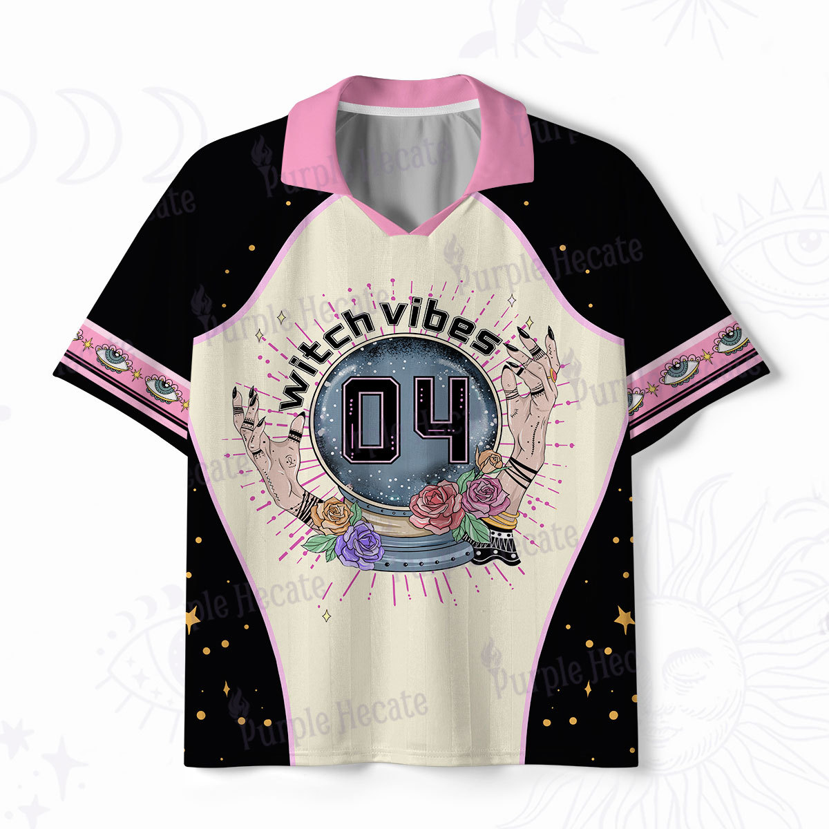 Purplehecate Witch Vibes Magic Polo Collar Unisex Jersey