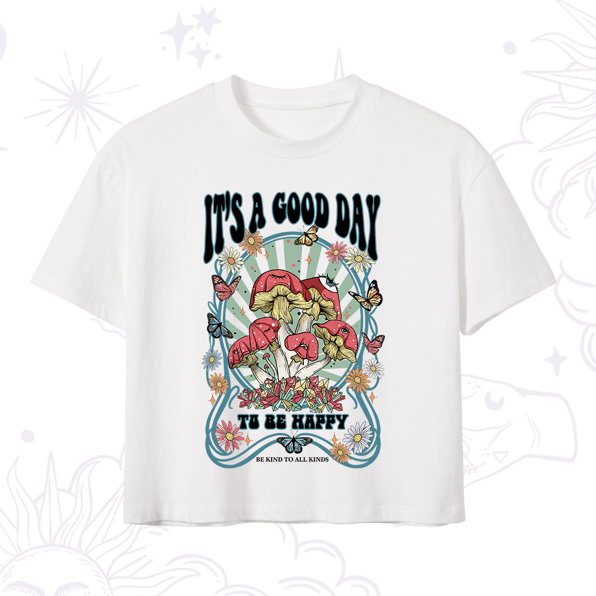 Purplehecate It's A Good Day To Be Happy Crop T-Shirt