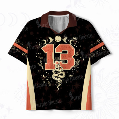 Purplehecate Mystical Moon Phases Snake Polo Collar Unisex Jersey