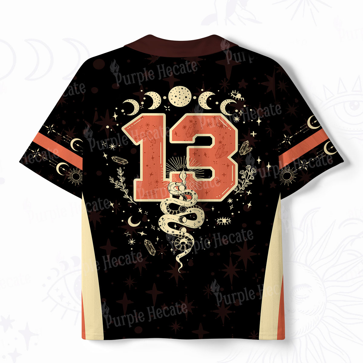 Purplehecate Mystical Moon Phases Snake Polo Collar Unisex Jersey