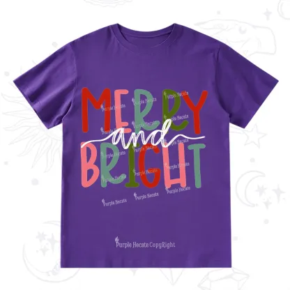 Purplehecate Merry and Bright Christmas T-Shirt