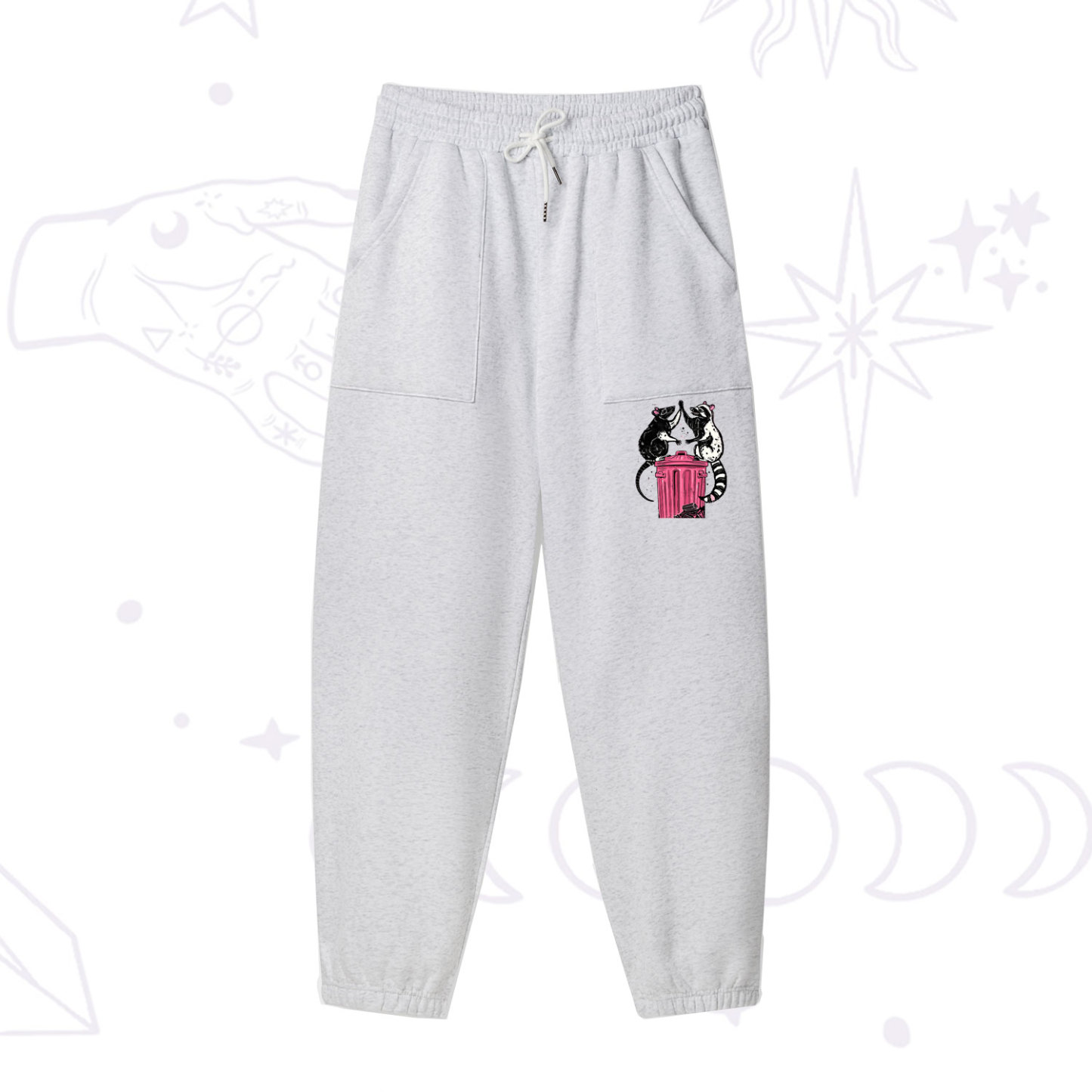 Purplehecate The Team Trash Opossum Fleece Sweatpants