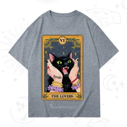 Purplehecate The Lovers Tarot Feral Cat T-Shirt