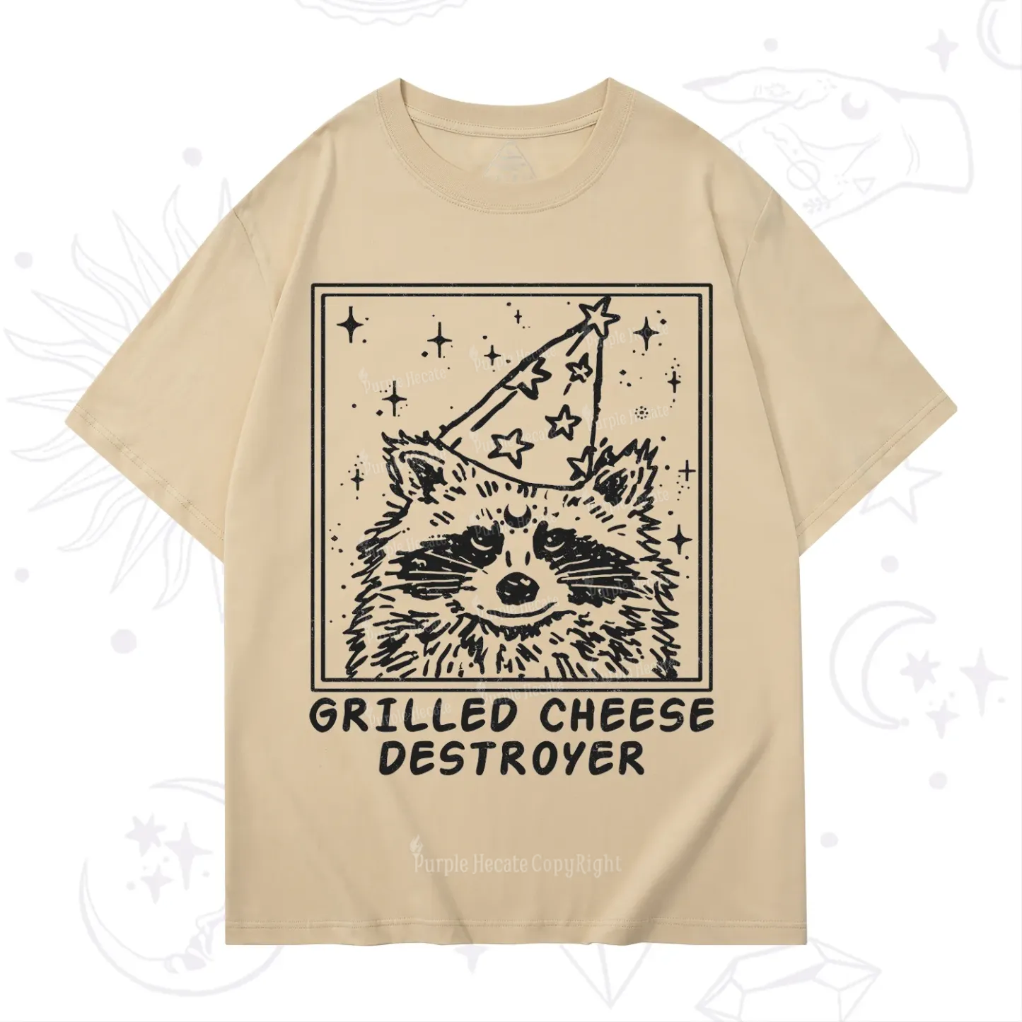 Purplehecate Grilled Cheese Destroyer Raccoon T-Shirt