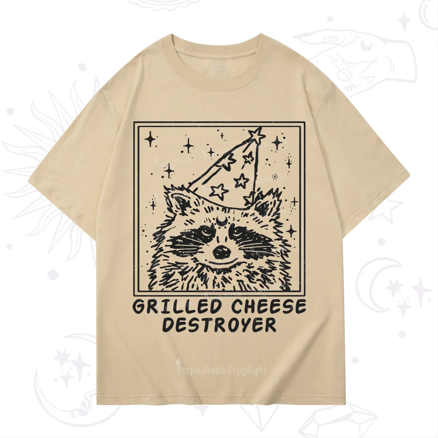 Purplehecate Grilled Cheese Destroyer Raccoon T-Shirt