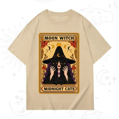 Purplehecate The Moon Witch Midnight Cats Oracle Card T-Shirt