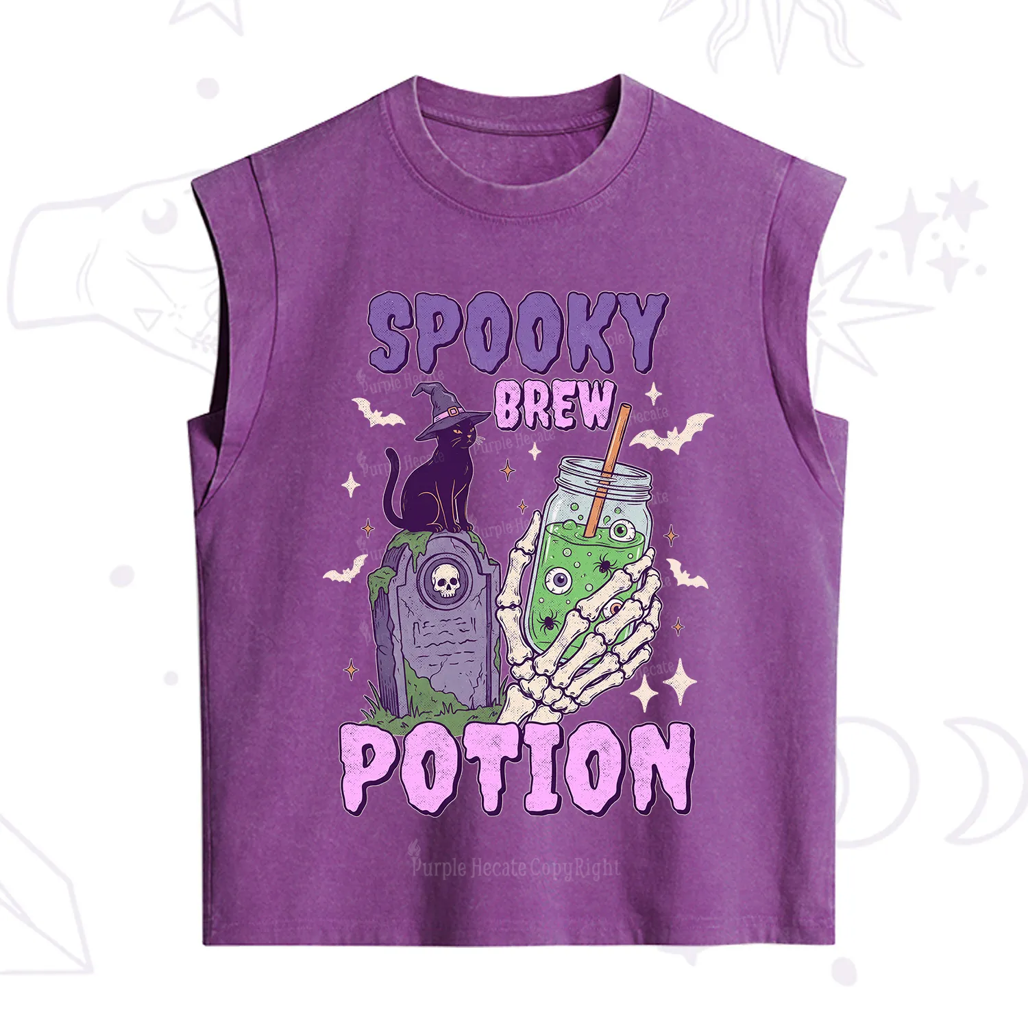 Purplehecate Spooky Brew Potion Halloween Vintage Washed Tank