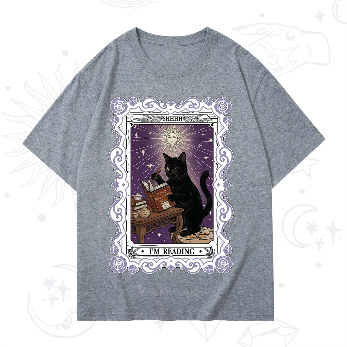 Purplehecate The Reading Cat Tarot T-Shirt