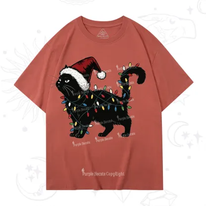 Purplehecate Cute Cat Christmas T-Shirt