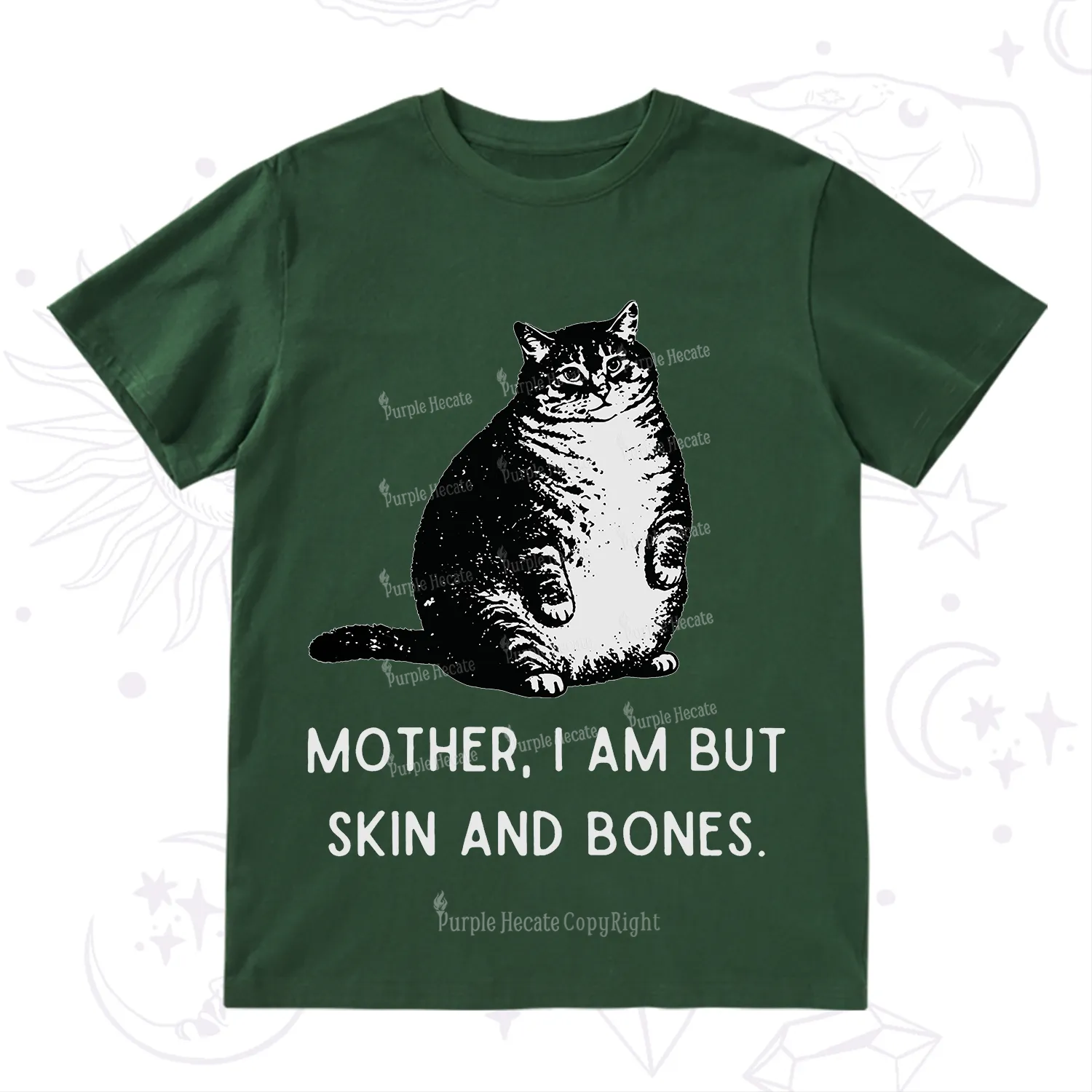 Purplehecate Cat Mother I Am But Skin And Bones T-Shirt