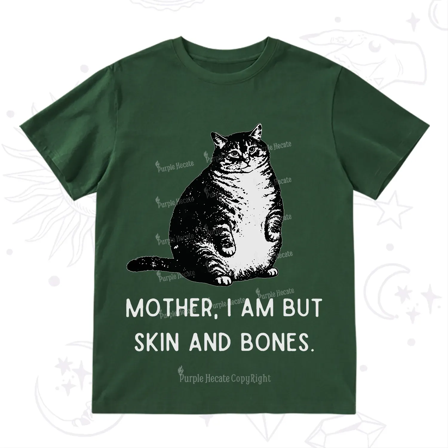 Purplehecate Cat Mother I Am But Skin And Bones T-Shirt