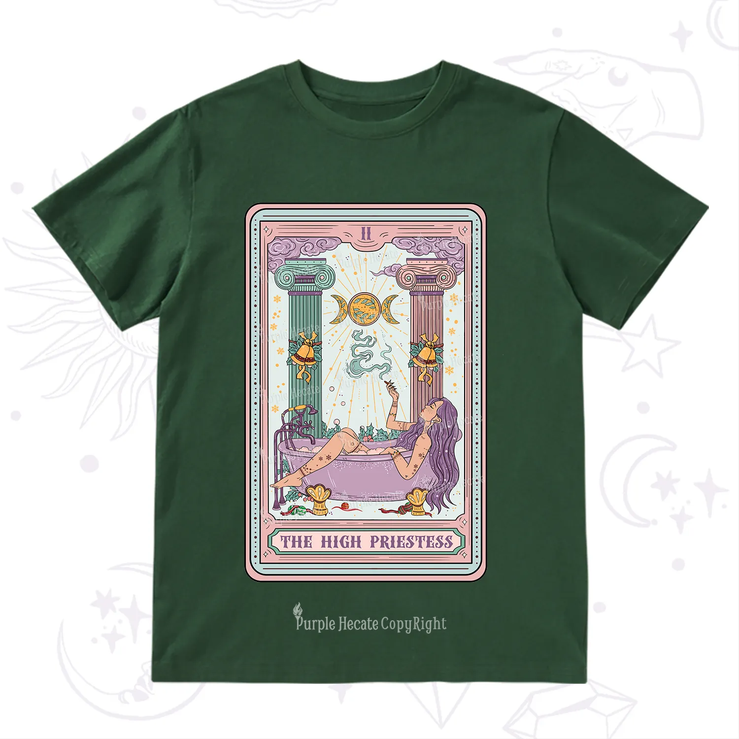 Purplehecate The High Priestess Tarot Christmas T-Shirt