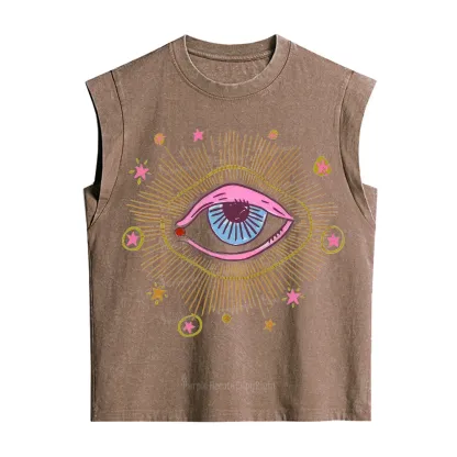 Purplehecate Mystic Gaze Evil Eye Protection Vintage Washed Tank