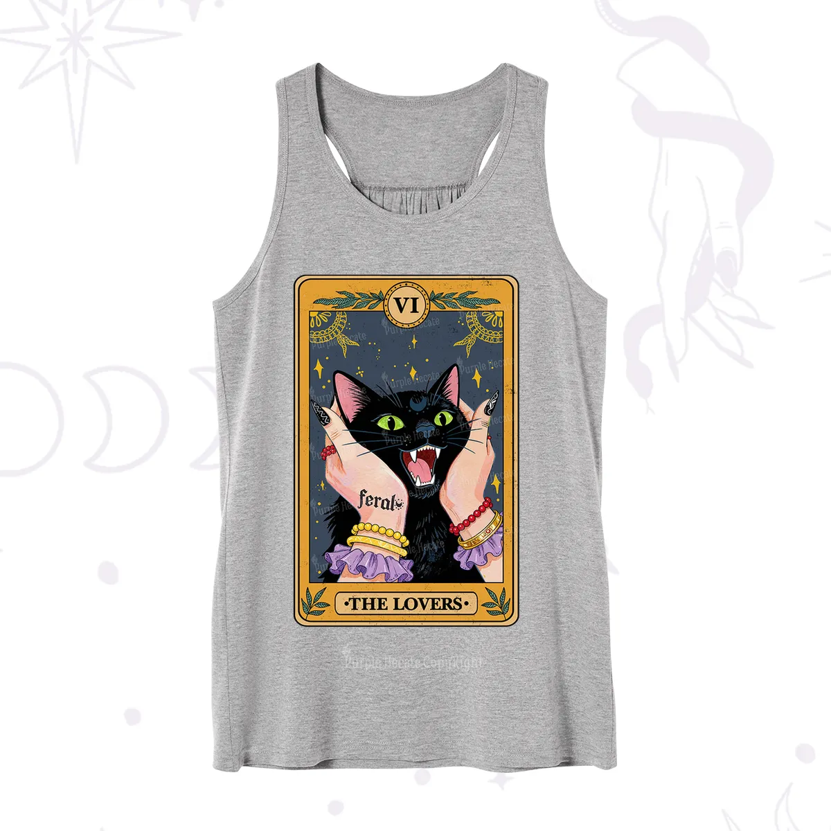 Purplehecate The Lovers Tarot Feral Cat Tank