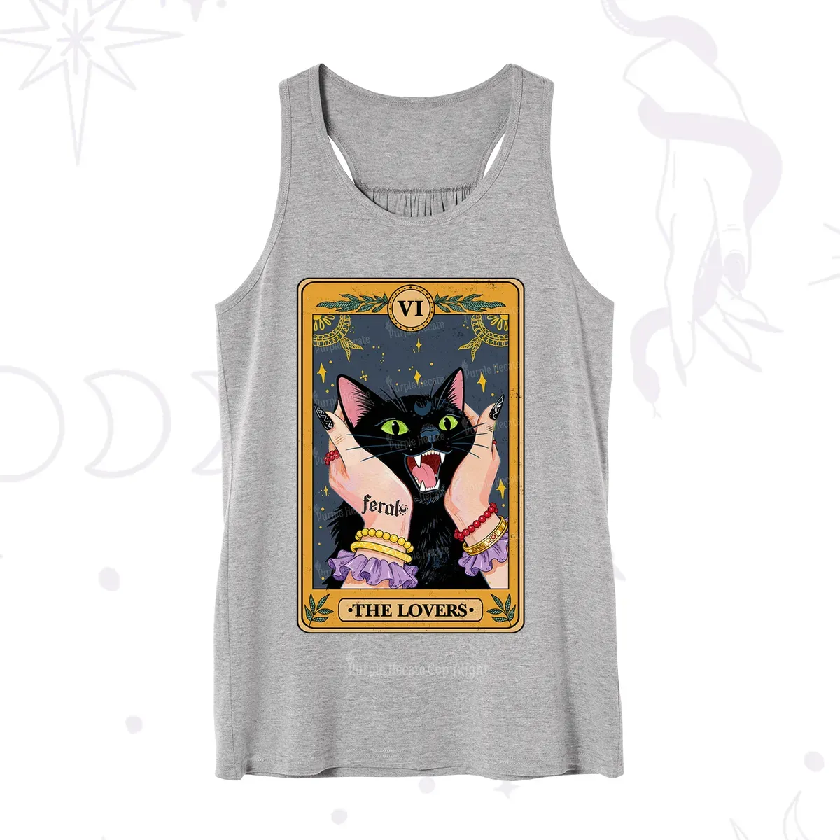 Purplehecate The Lovers Tarot Feral Cat Tank