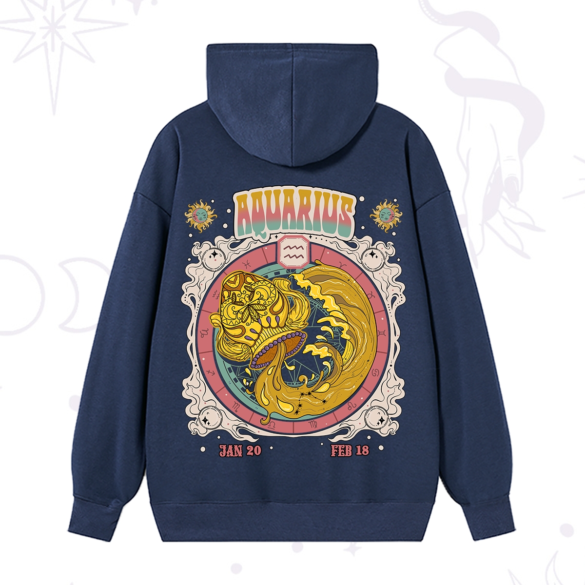 Purplehecate Aquarius Cosmic Zodiac Hoodie