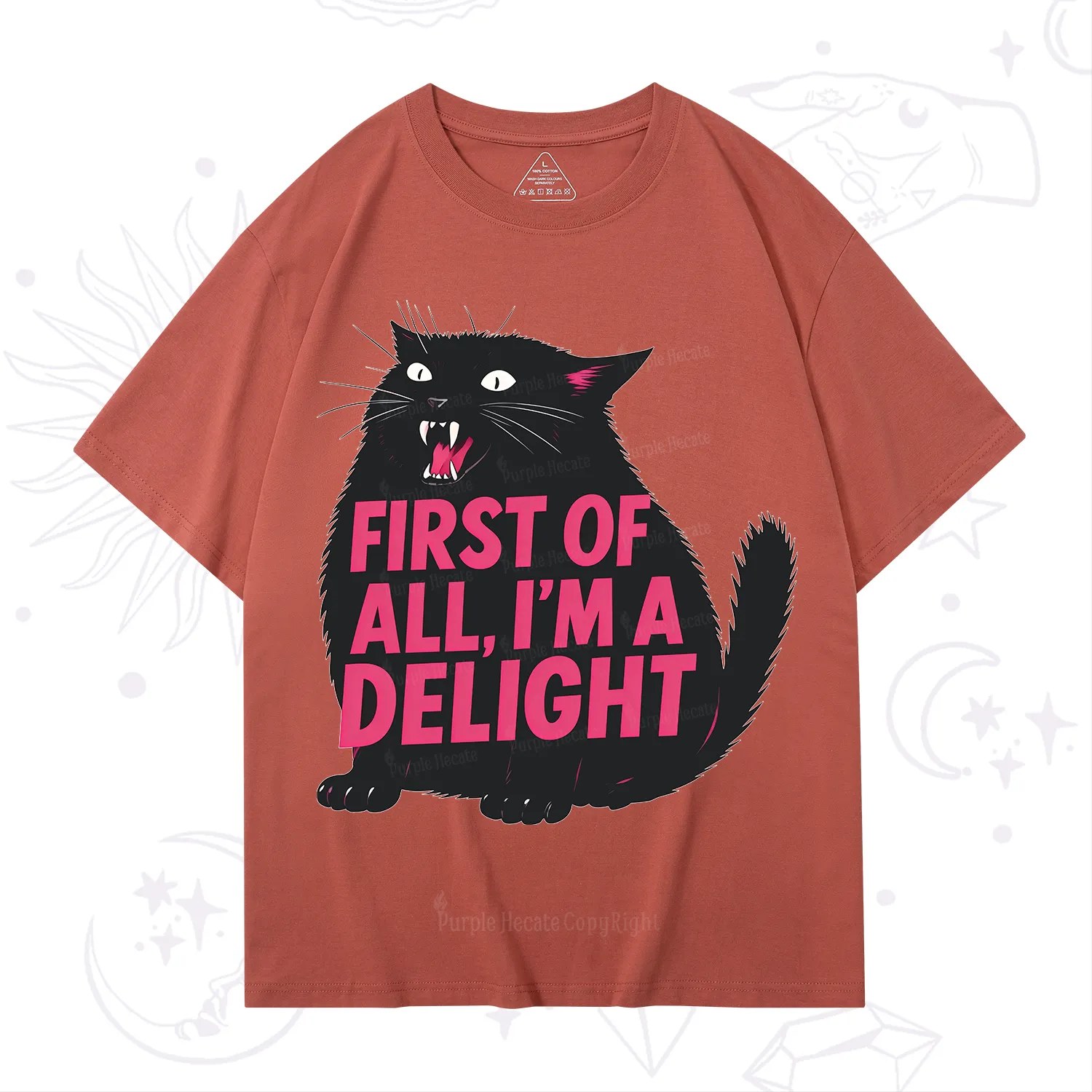 Purplehecate First Of All I'm A Delight Cat T-Shirt