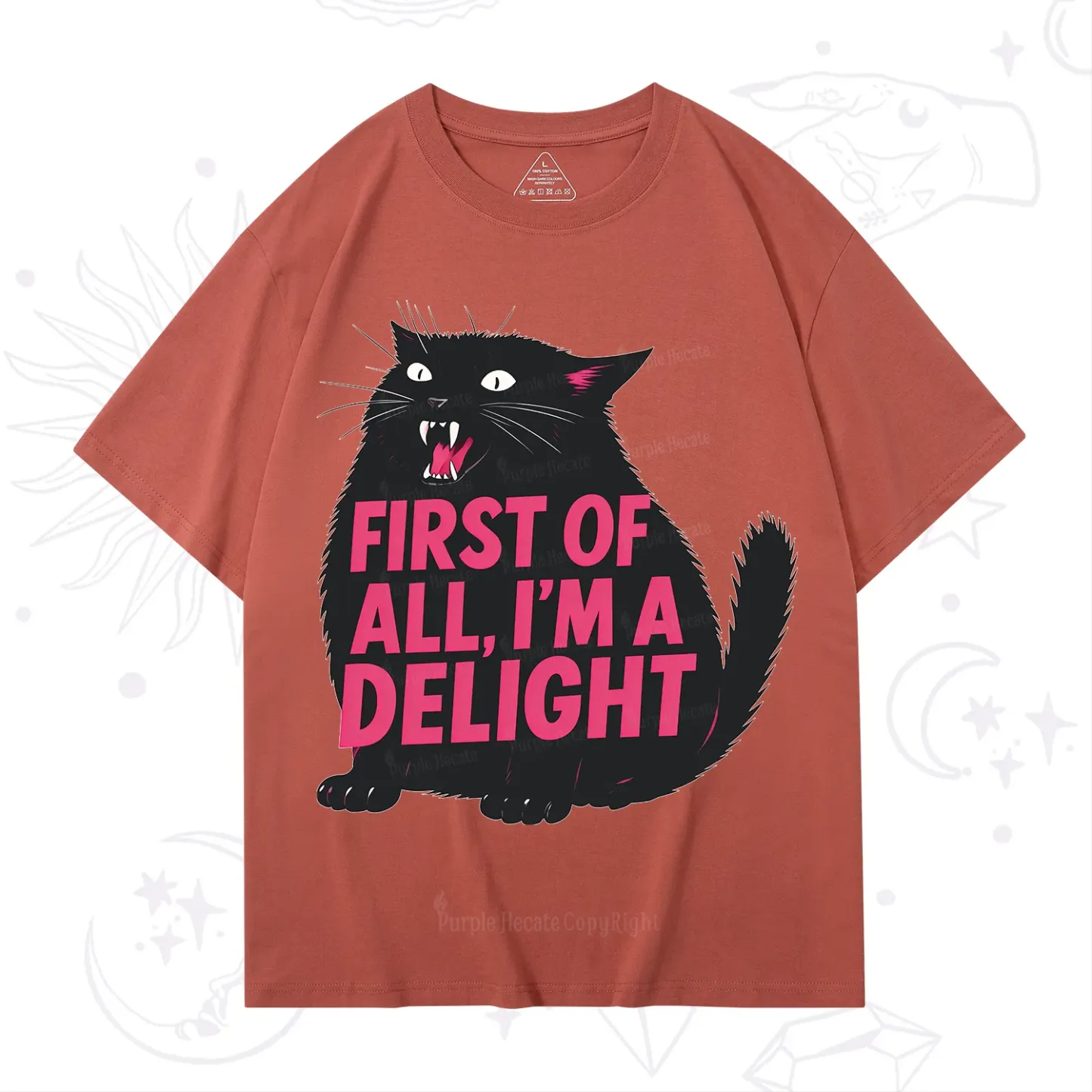 Purplehecate First Of All I'm A Delight Cat T-Shirt