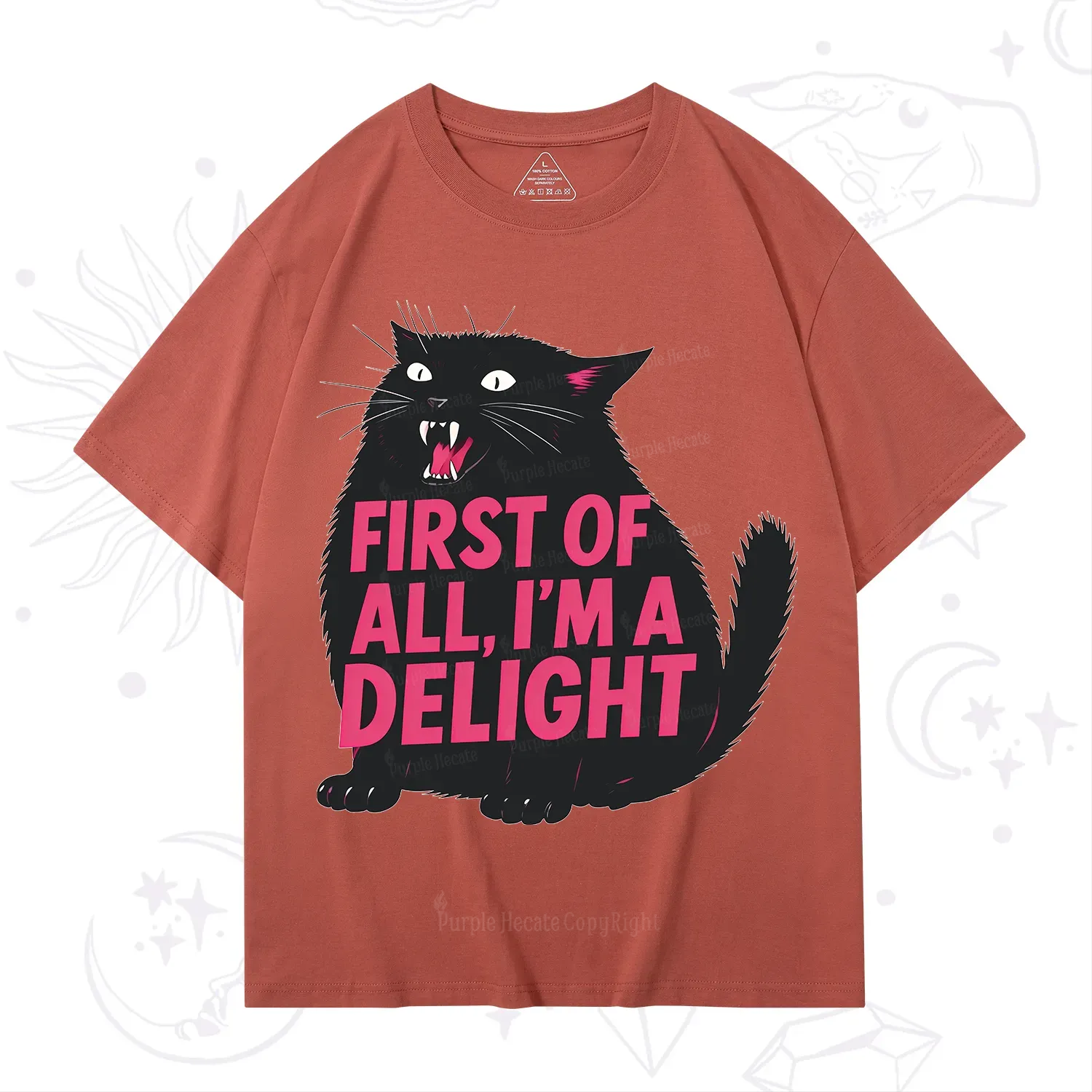 Purplehecate First Of All I'm A Delight Cat T-Shirt