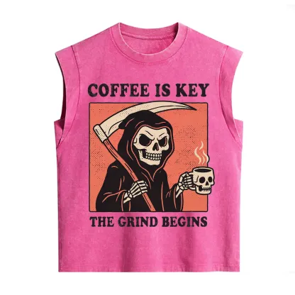 Purplehecate Coffee Is Key The Grind Begins Vintage Washed Tank