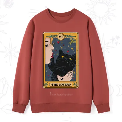 Purplehecate The Lovers Cat Tarot Sweatshirt