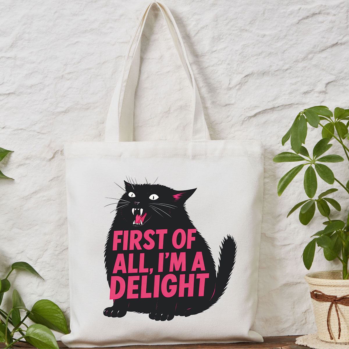 Purplehecate First Of All I'm A Delight Cat Tote Bag