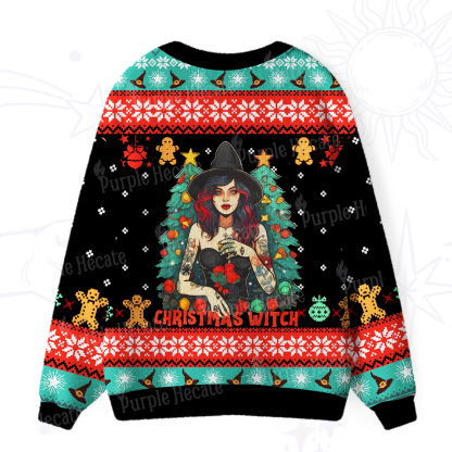 Purplehecate Christmas Witch Ugly Cardigan Sweaters