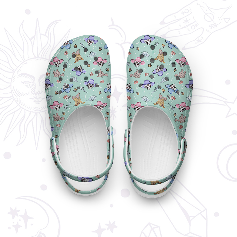 Purplehecate Magical Cowboy Skull Rubber Clogs