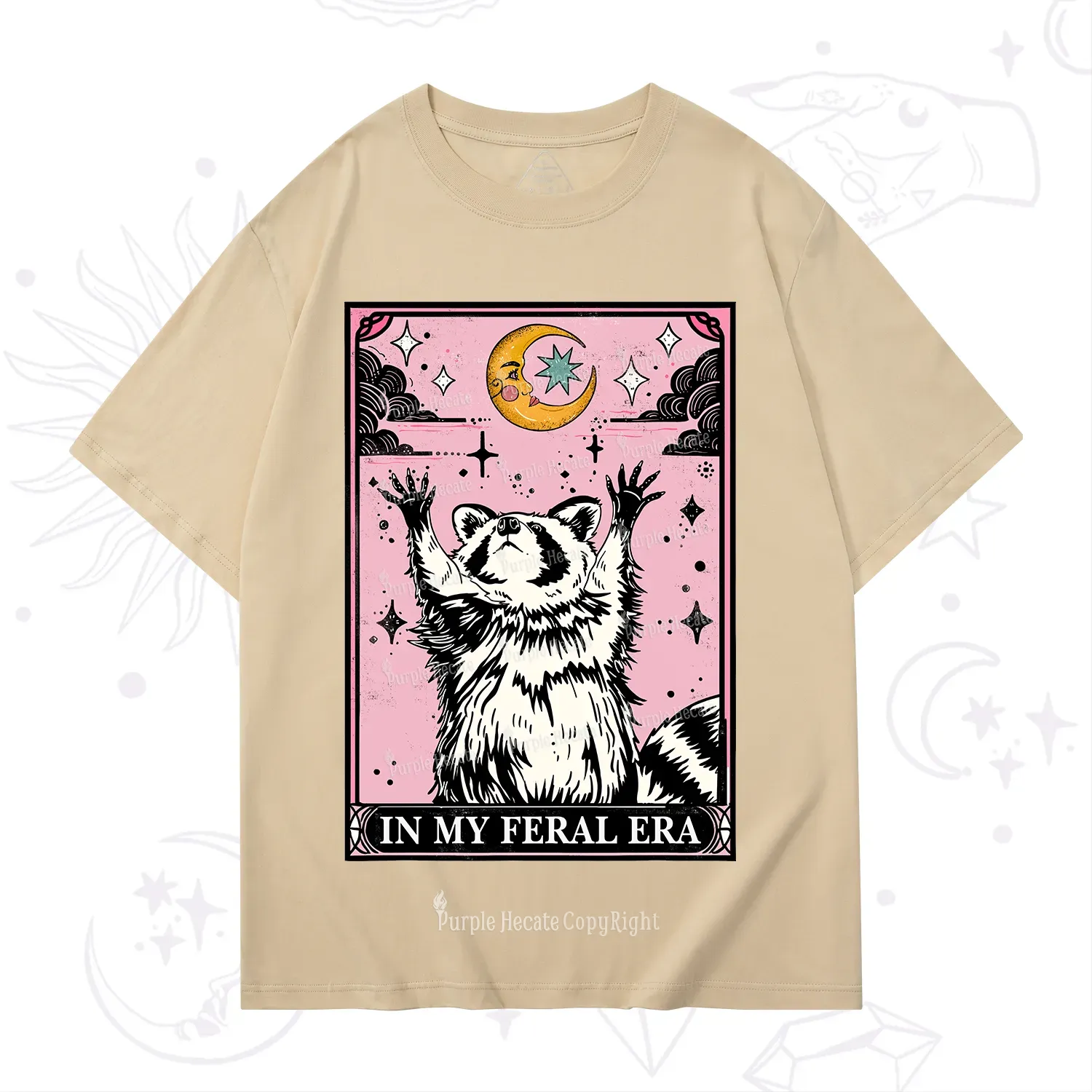 Purplehecate The In My Feral Era Tarot Raccoon T-Shirt