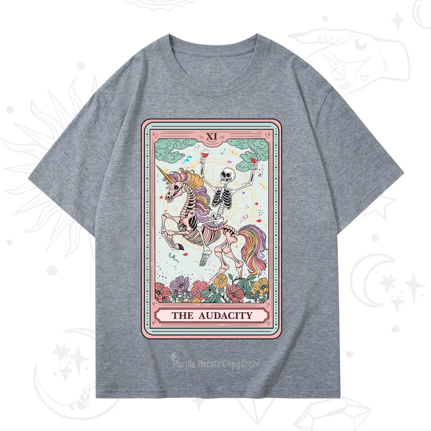 Purplehecate The Funny Skeleton Audacity Tarot T-Shirt