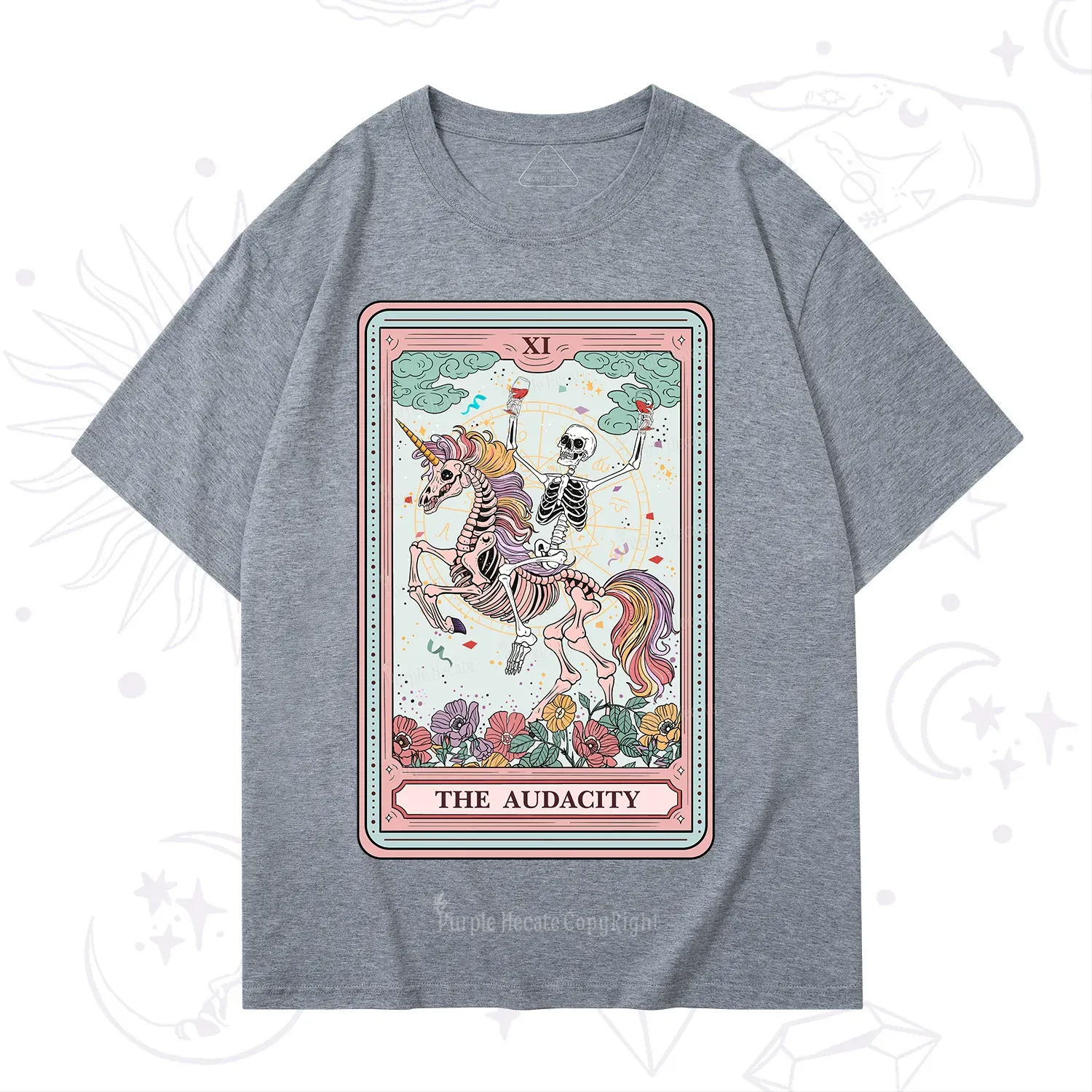 Purplehecate The Funny Skeleton Audacity Tarot T-Shirt