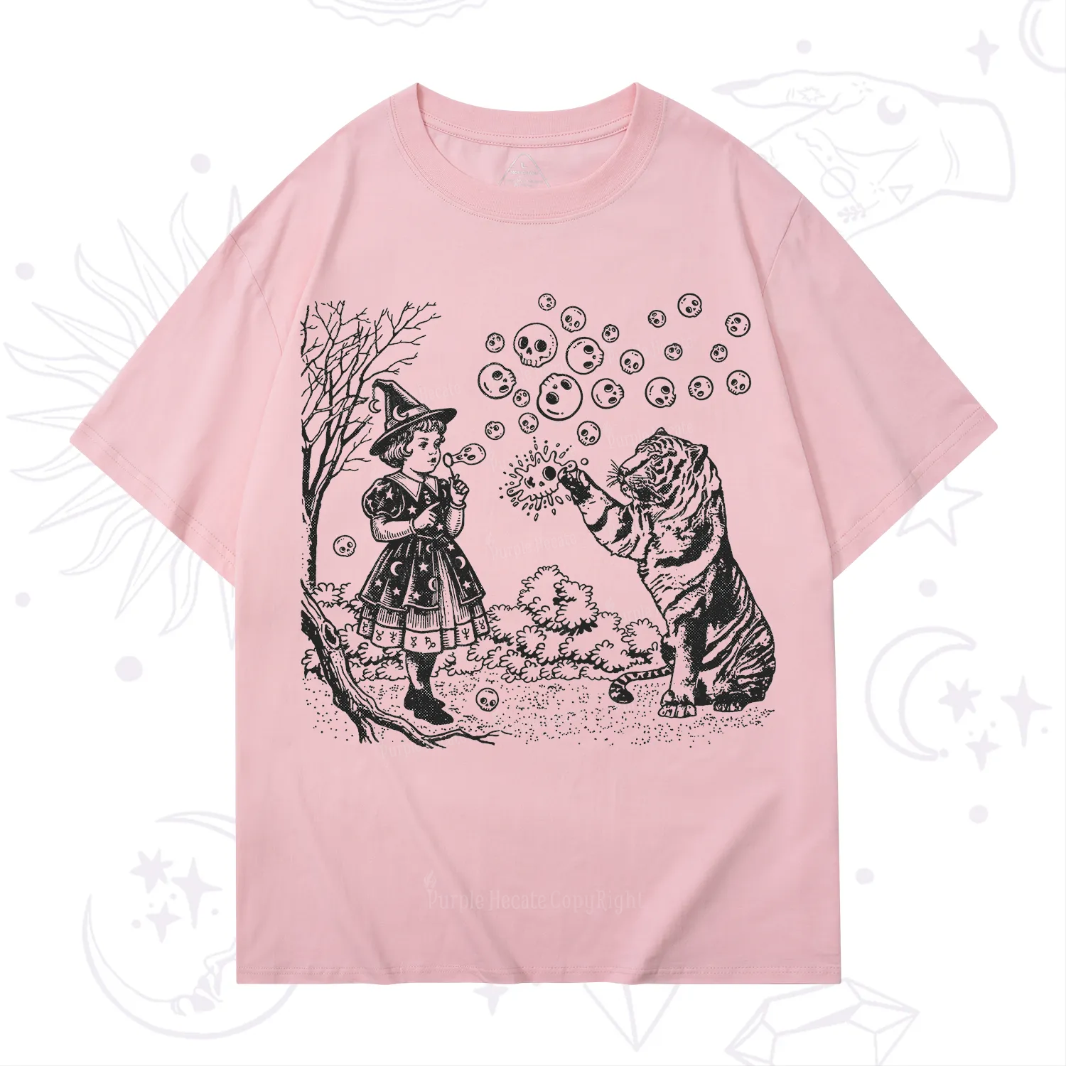 Purplehecate Girl and Tiger T-Shirt