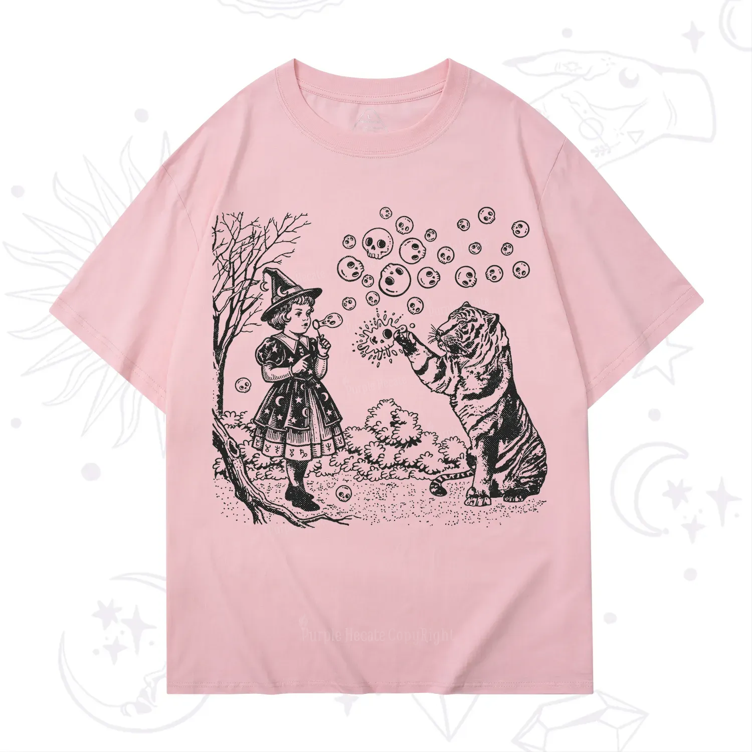 Purplehecate Girl and Tiger T-Shirt