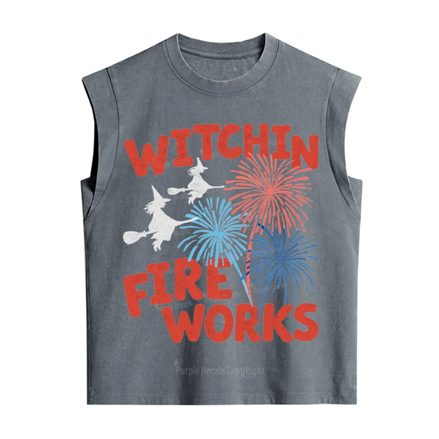 Purplehecate Witchin' Fireworks 4th of July Vintage Washed Tank