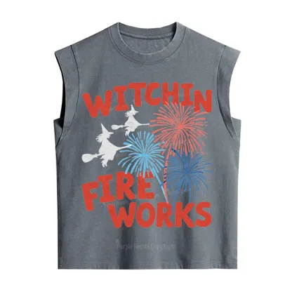 Purplehecate Witchin' Fireworks 4th of July Vintage Washed Tank